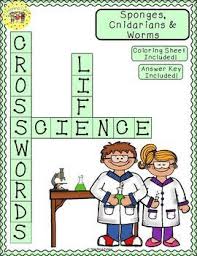 Sponges Cnidarians And Worms Print And Go Crossword Puzzle Coloring Sheet And Answer Key Teaching Science Life Science