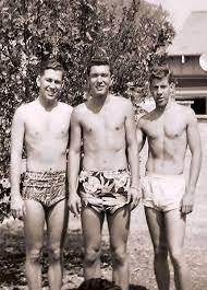 Swim trunks for men really came into their own by the 1950s. | Swimwear  guide, Swimwear, Vintage men