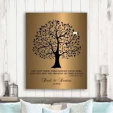Free returns 100% satisfaction guarantee fast shipping 8 Year Anniversary Gift Faux Brass Background Tree Silhouette Corinthians 13 13 These Three Remain 1456 Lucky Tusk Art