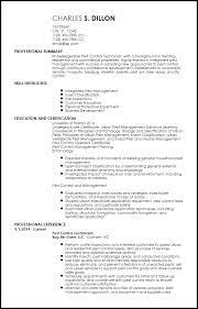 A pest control technician removes unwanted pests in residential and commercial areas. Free Entry Level Pest Control Resume Examples Resume Now