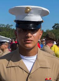 Pfc. Glenn G. Vasquez, honor graduate for Platoon 1070,