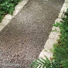 Small Stone Pathway Planning A Backyard Path Gravel Paths The Family Handyman Garden Walkway Garden Pathway Garden Paths