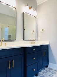 No more struggling to fill or clean oversized pots or tall containers! Navy Blue Bathroom Vanity Ideas Trendecors