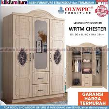 Jual lemari kantor minimalis, modern & unik › harga terbaru 2021 › cicilan 0% free ongkir ⚡ 100% asli ⭐ di ruparupa. Jual Sale Wrtm Lemari Pakaian 3 Pintu Olympic Jumbo Murah Juni 2021 Blibli