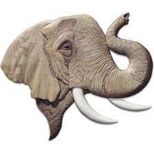 I 229 Elephant Head Intarsia Woodworking Pattern Jgr Woodworking Plans Patterns Intarsia Wood Wood Carving Patterns