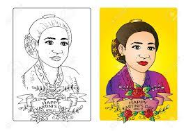Kartini grew up to fight for equality for women. Kartini S Day Coloring Page Kartini Day R A Kartini The Heroes Royalty Free Cliparts Vectors And Stock Illustration Image 120895132