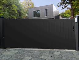 Portail Aluminium Plein Modele Panama Menuiserie Portailalu Portail Aluminium Coulissant Cloture Entree Maison Container Portail Aluminium Portail Alu