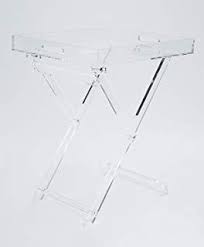 Acrylic Folding Tray Table Modern Chic Accent Desk Kitchen And Bar Serving Table Elegant Clear Design By Designsty Serving Table Tray Table Modern Chic