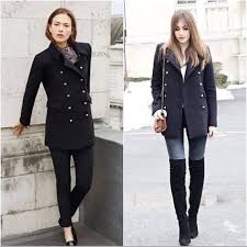 Black Blazer With Gold Buttons Womens Zara Black Gold Button Military Short Coat Trench Coats Women Military Coat Outfit Military Style Coats