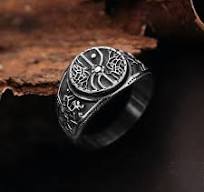 Grimfrost Shield Wall Ring, Stainless Steel