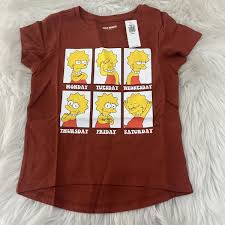 Old Navy girls The Simpsons Lisa Monday-Friday Tee NWT S 6/7 short sleeve