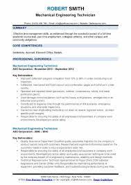 Check out this marvelous piece. Mechanical Engineering Technician Resume Samples Qwikresume