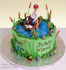 Fishing birthday cake i made this cake for a man who loves to go fishing with his dog. Pin On Adult Cakes All Occasion