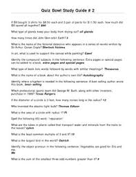 Elementary Quiz Bowl Study Guide 2 Study Guide Quiz Elementary
