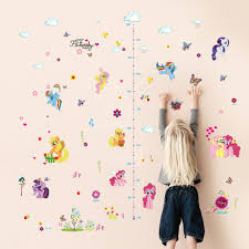 Us 2 38 16 Off Popular Cartoon Horse Height Measure Home Decal Wall Sticker Kids Room Baby Girl Gift Growth Chart Butterfly Beautiful Mural In Wall