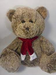 Homerbest Teddy Bear Plush Stuffed Animal Red White Holiday Scarf 13 Sitting Plush Stuffed Animals Teddy Bear Plush Teddy Bear
