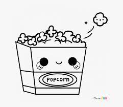 Find this pin and more on art by sofia legrow. Popcorn Drawing Kawaii For Free Download Kawaii Popcorn Coloring Page Hd Png Download Kindpng