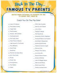 Baby Shower Games Back In The Day Famous Tv Parents Fun Baby Shower Games Baby Shower Fun Baby Games