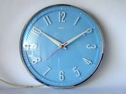 metamec blue wall clock blue wall
