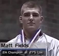 Matt Fields; North Cedar HS '04/Iowa Hawkeyes Matt Fields from North Cedar  was good for attendance at the Iowa HS State wrestling tournament. Or let  me re-phrase that… He was a force