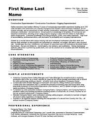 Construction Resume Templates Samples Examples Resume Templates 101