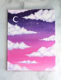 How To Paint Clouds With Acrylic Paint The Easy Way Feeling Nifty In 2020 Diy Art Painting Small Canvas Art Painting Art Projects