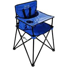 Amazon Com Ciao Baby Portable High Chair For Babies And Toddlers Fold Up Outdoor Travel Seat With Tray And Carry Bag For Camping Picnics Beach Days Sporting Events And More Blue