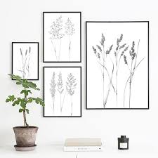 Interior design bedroom drawings more than10 ideas home cosiness. Black White Wild Herb Plant Prints Poster Botanical Spikelet Line Drawing Canvas Painting Sketch Wall Art Aesthetic Room Decor Big Promo 6e56 Cicig