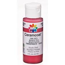 Ceramcoat Acrylic Paint Fire Red 2 Oz 1 Pkg