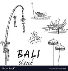 Bali Sketch Penjor For Galungan Ceremonial Vector Image Ad Penjor Sketch Bali Galungan Ad In 2020 Bali Travel Doodles Sketchbook Challenge