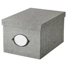 Kvarnvik Storage Box With Lid Gray 9 X13 X7 Storage Boxes With Lids Door Glass Design Glass Cabinet Doors
