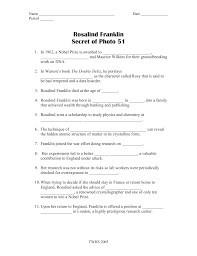 Click the button below to get instant access to these worksheets for use in the classroom or at a home. Rosalind Franklin