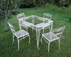 Salterini Willow Vintage Wrought Iron Dining By Plainandelegant 1450 00 Vintage Patio Furniture Wrought Iron Furniture Iron Patio Furniture