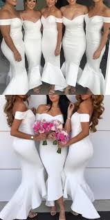 Macloth Off The Shoulder Mermaid Midi Bridesmaid Dress Ivory Cocktail Dress Ivory Bridesmaid Dresses Midi Bridesmaid Dress Ivory Cocktail Dress