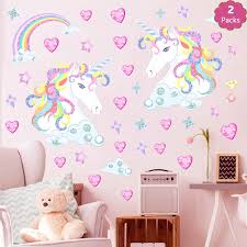Our kids' home store category offers a great selection of kids' room décor and more. Removable Unicorn Wall Stickers Sets With Glowing Stars Birthday Party Kids Room Unicorn Wall Decals For Girls Bedroom Party Favor Nursery Room Unicorn Wall Decal Wall Decor Stickers For Bedroom Toys
