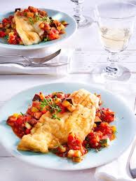 Scholle Mit Ratatouille Gemuse Rezept Lecker Rezept Rezepte Lebensmittel Essen Rezepte Gesund