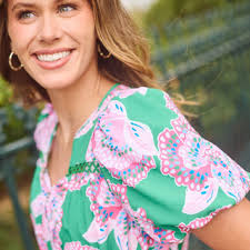 Dress Addison Petal Tango Green & Pink Small