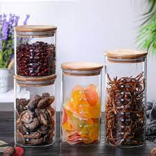 Glass Canisters Sets With Bamboo Lids