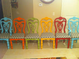 Pillows By Charlie And A Dining Table By Laura Colored Dining Chairs Dining Room Colors Colorful Dining Room Chairs