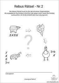 Arbeitsblatt grundschule kreuzworträtsel · arbeitsblatt grundschule zahlenbild. Rebus Ratsel Fur Kinder Und Erwachsene Kostenlos