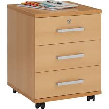 Un bureau est, au sens contemporain du terme, une table, souvent dotée de tiroirs, et qui permet à celui qui l'occupe d'effectuer un travail d'écriture ou de lecture. Caisson De Bureau Yoan Meuble De Rangement Sur Roulettes Avec 3 Tiroirs En Melamine Couleur Hetre 51125