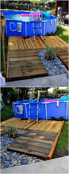 In this post, we show 11 simple pool landscaping ideas that you can start using right now. Landscaping Ideas For Front Of House Small Area Between Landscape Ideas For Lake 2019 Landscape Diy Pallet Pool Pool Deck Decorations Above Ground Pool Decks