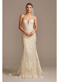 Get the best deals on champagne wedding dresses. Beaded Scroll And Lace Mermaid Wedding Dress David S Bridal