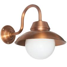 Outdoor gooseneck light can be very effective if used in signage and on the store products. Historical Outdoor Copper Wall Light Mainz Terra Lumi