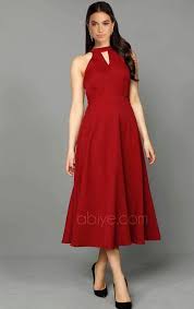 Bordo Ucgen Yaka Midi Abiye Elbise Elbise The Dress Midi Elbise