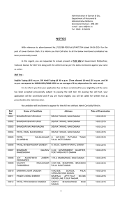 Arti 4646 dan 501 : Notice Regarding Provisional List Of Candidates Appearing