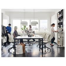 Bekant Conference Table White Black 55 1 8x55 1 8 Ikea In 2020 Ikea Bekant Conference Table Small Spaces