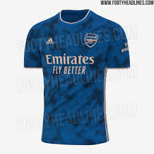Visit rwanda's logo appears on the left sleeve. Arsenal Third Kit Leaked With Dark Blue And Light Orange Design Fan Banter