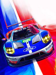 Road Track Cover Art June 2016 Fordgt Le Mans Ford Gt Ford Gt40 Art Gt Cars