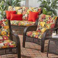 Greendale Home Fashions 44 X 22 In Outdoor High Back Chair Cushion Prints Set Of 2 White Furniture Sets Outdoor Chair Cushions High Back Chairs